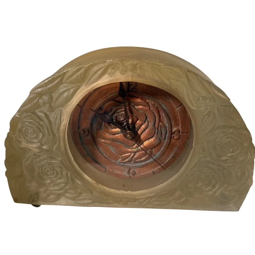 Copper & Resin Art Mantel Clock by BL Hollander One of a kind Handmade